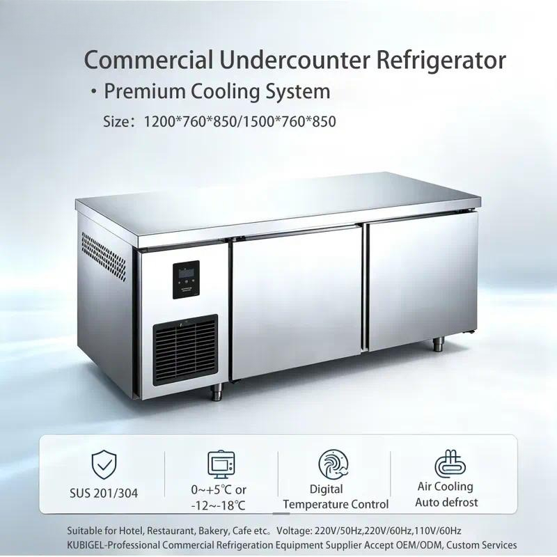 Commercial Kitchen Worktops - Réfrigérateur-congélateur professionnel en acier inoxydable pour
